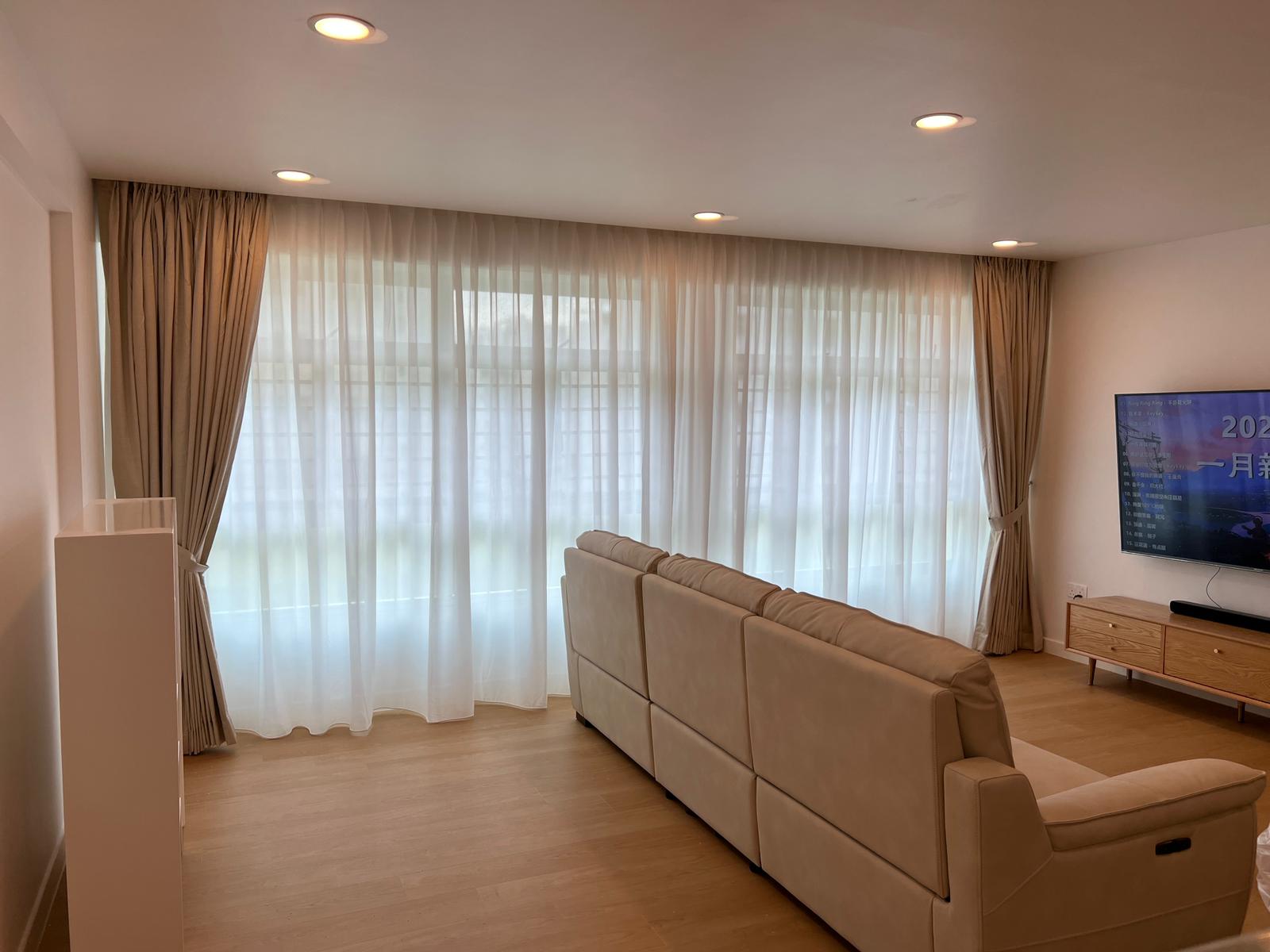 Double Pleated Day Curtain Premium